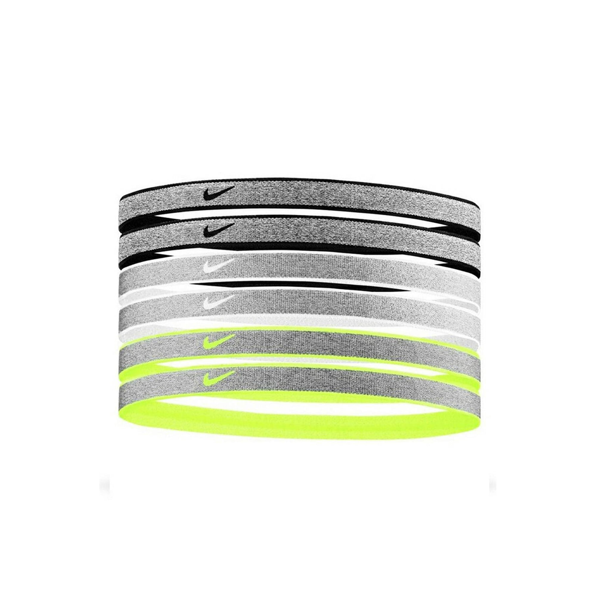 Diademas Nike Heathered 6pk Negro/blanco/volt Osfm
