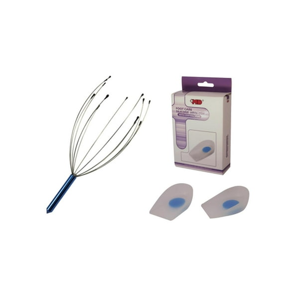Pack talonera silicona S + Masajeador de cabeza Maxcare blanco