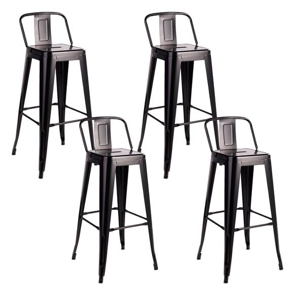 PACK DE 4 SILLA ALTA METAL NEGRO