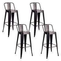 Novahus - Pack De 4 Silla Alta Metal Negro