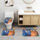 thumbnail image 2 of Turbo Juego de 3 alfombras de baño de coral fleece: tapete de baño + alfombra de inodoro en forma de U + funda de tapa de inodoro en forma de O, 2 of 6