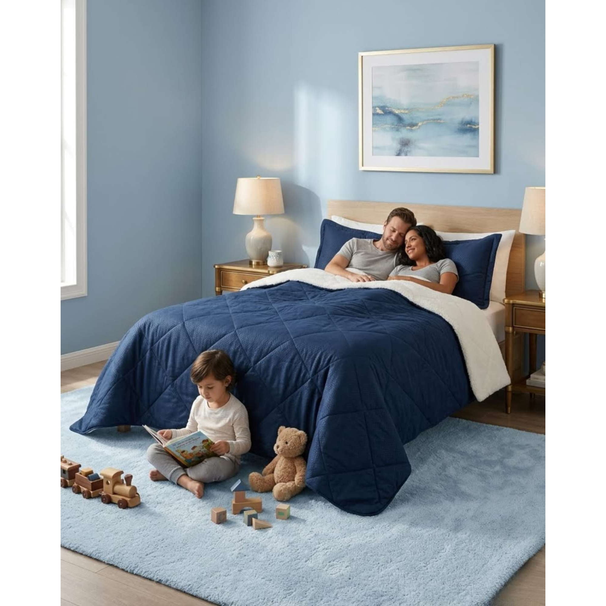 Mylhogar - Plumon King Diseño Embossed Sherpa De Lujo