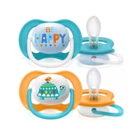 Avent - Chupete Ultra Air Collection, Happy/Tortuga 6-18M