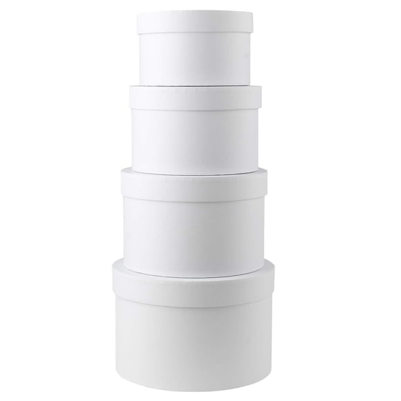Cajas de regalo Briful Round, juego de 4 unidades, color blanco, varios tamaños