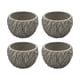 thumbnail image 1 of Set 4 Macetero Maceta Acabado Cemento Relieve Hojas Gris S, 1 of 8
