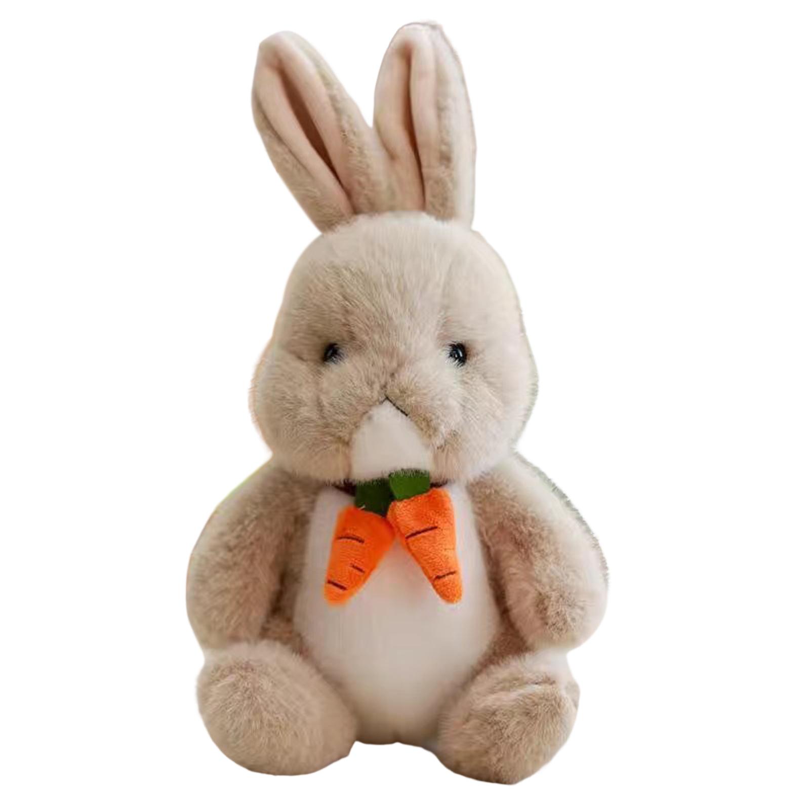 Bothyi - Animales De Peluche Bufanda De Zanahoria Muñeco De Conejo De Peluche Suave Para Decoración De Sofá Beige