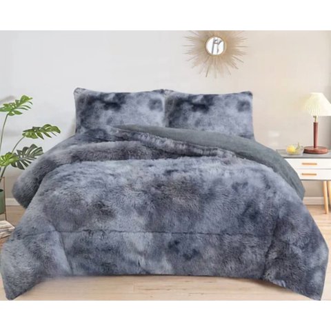Genérico - Cubrecama Peludo Chiporro 1.5 Plaza Jaspeado