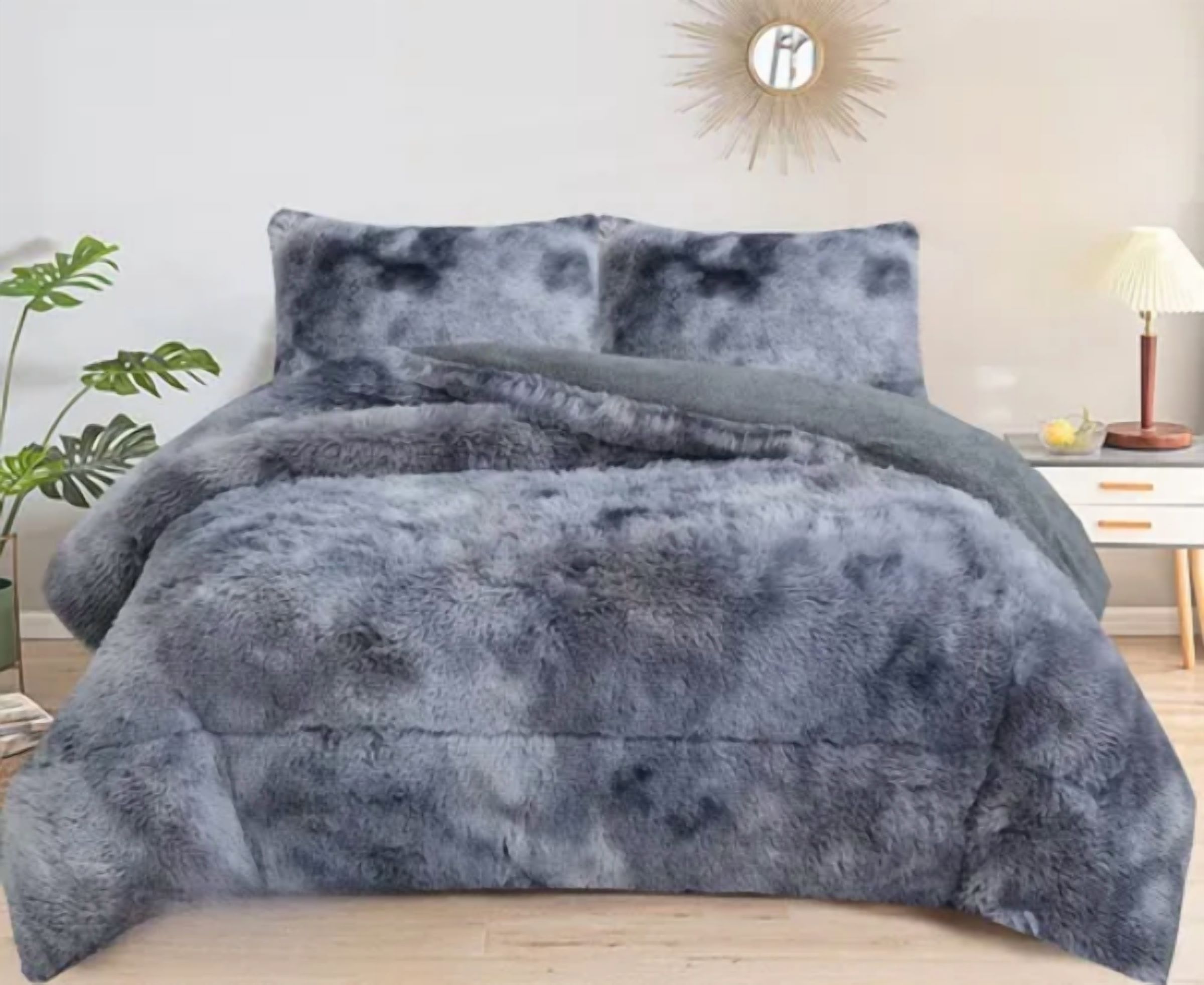 Genérico - Cubrecama Peludo Chiporro 1.5 Plaza Jaspeado