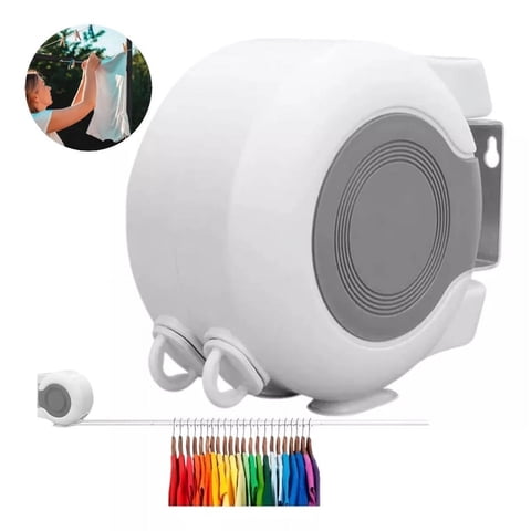 Genérico - Tendedero Retractil Colgador Ropa Secador Doble Linea Pared