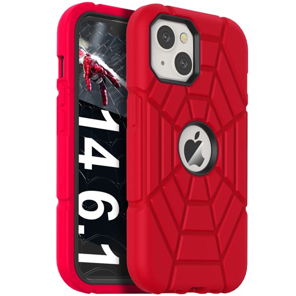 Funda Grifobes para iPhone 13/14 de 6.1 pulgadas a prueba de golpes, color rojo