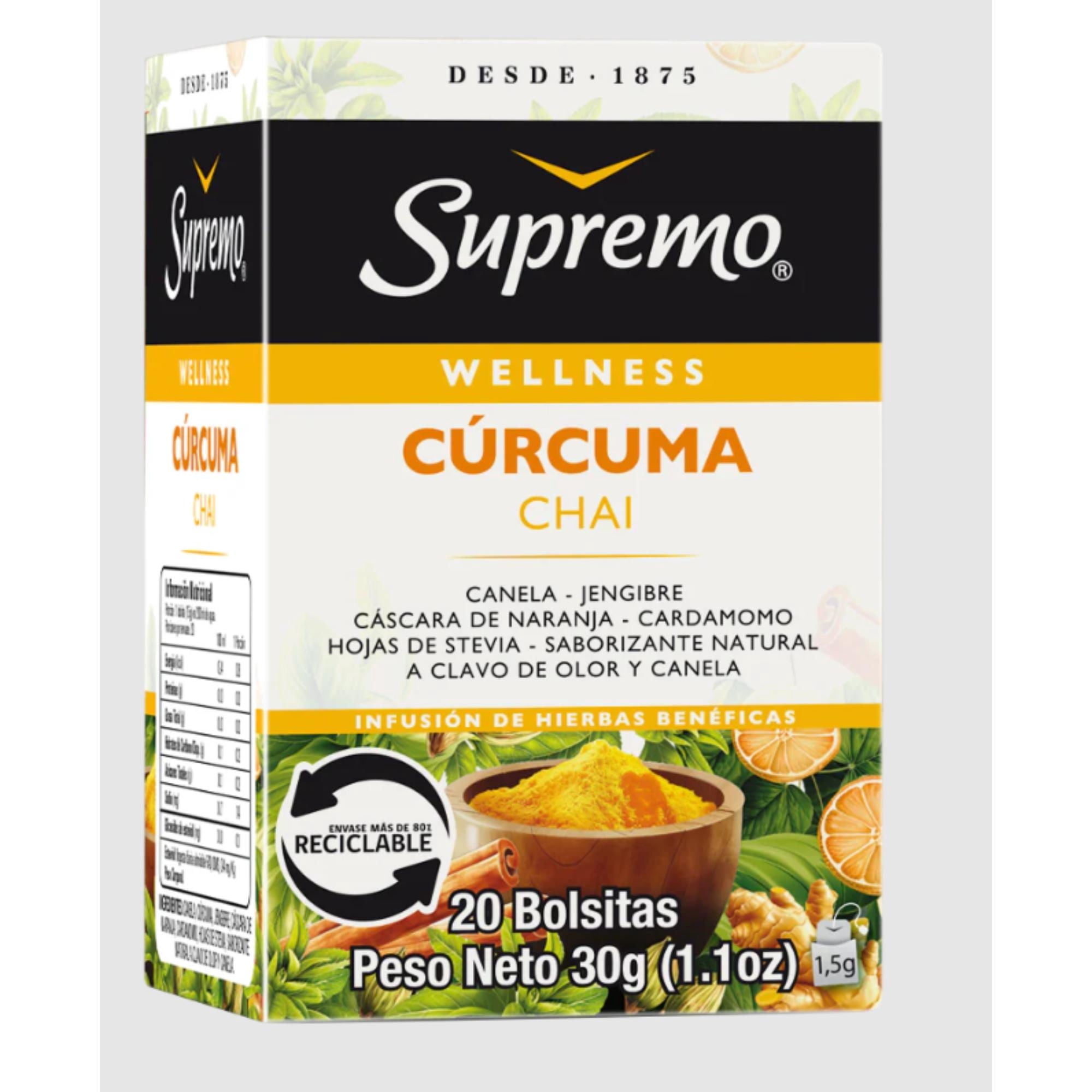 Infusión Curcuma Chai Caja 20 Un Supremo