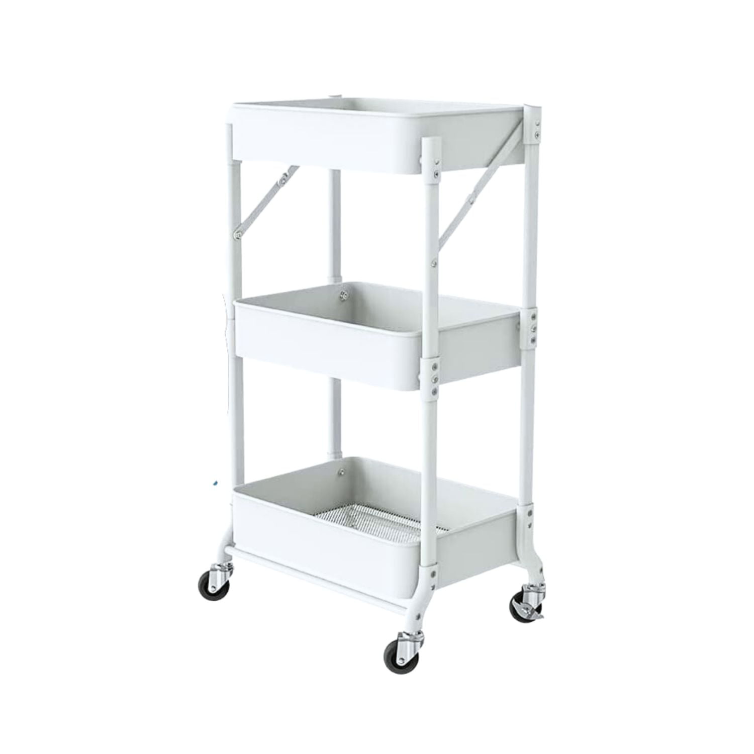 Santú Home & Deco - Carro Organizador Plegable De 3 Niveles Blanco