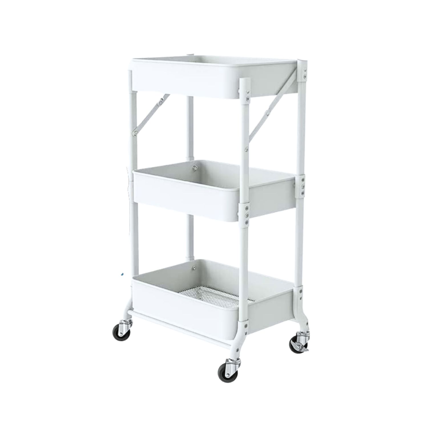 Santú Home & Deco - Carro Organizador Plegable De 3 Niveles Blanco