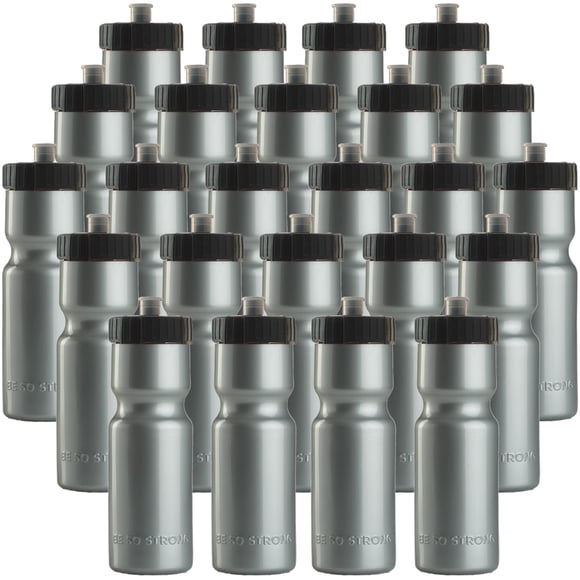 Botellas de agua 50 Strong 24 unidades 660 ml plateado de fácil compresión