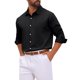 thumbnail image 4 of INSPIRE CHIC Camisas de Hombre de Manga Larga con Botones y Textura Jacquard de Color Sólido XL Negro, 4 of 5