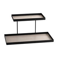 Ioensy - Bandeja Organizadora De Tocador De Doble Capa, Estante Redondo Para La Entrada Del Dormitorio, Mesa Beige