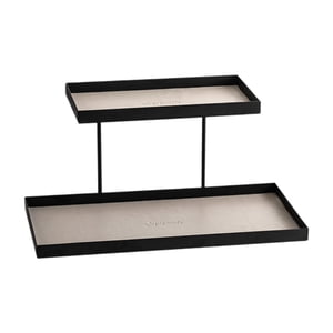 Ioensy - Bandeja Organizadora De Tocador De Doble Capa, Estante Redondo Para La Entrada Del Dormitorio, Mesa Beige