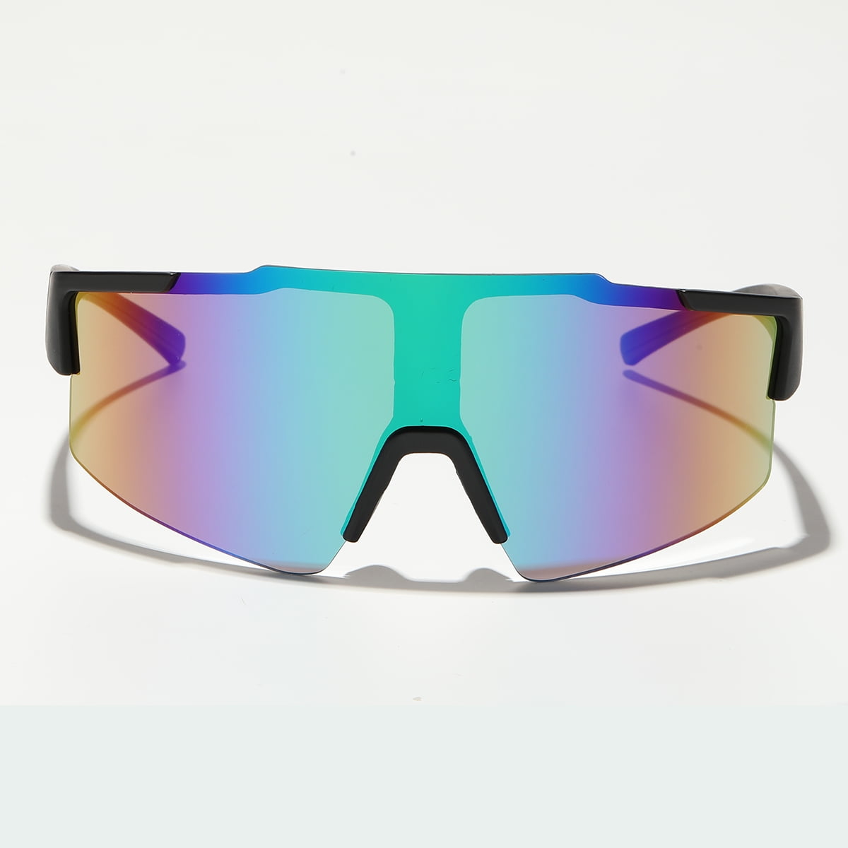 Polasup Gafas Lentes De Sol Gafas De Sol Deportivas Con Lentes Iridiscentes Multicolor Y Montura Negra, Diseño Aerodinámico Y Ligero. Perfectas Para Ciclismo, Running Y Actividades Al Aire Libre