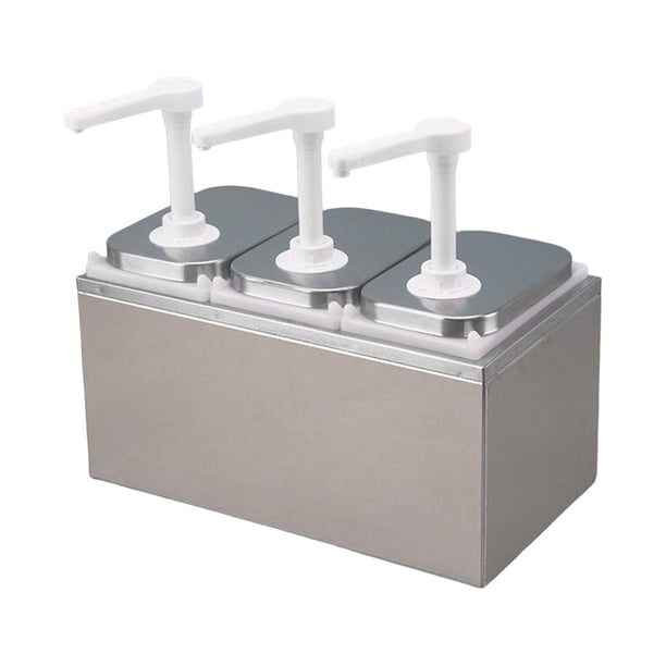 Bomba Dispensadora De Salsa Manual, Botella De Bomba De Condimentos De 2,5 L Para El Comedor Del Hogar, Tres Cabezales