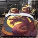 thumbnail image 3 of Juego de ropa de cama con diseño de dragón chino, funda nórdica, juego de cama Wyvern para adolescentes, niñas y niños (sin edredón, sábana doble)., 3 of 3