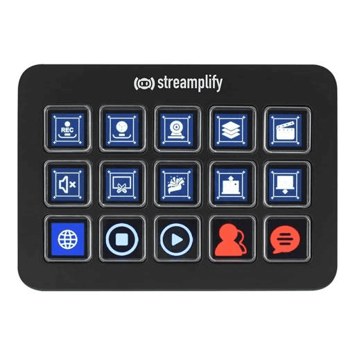 Controlador De Streaming Streamplify, 15 Teclas, 2 Puertos Usb 3.0, Color Negro