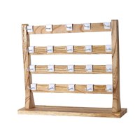Magideal - Soporte Para Presentación De Joyería De Madera Con Ganchos, Exhibición De Pendientes, Exhibición De Pulseras, Soporte De Exhibición De Pendientes Para 4 Niveles