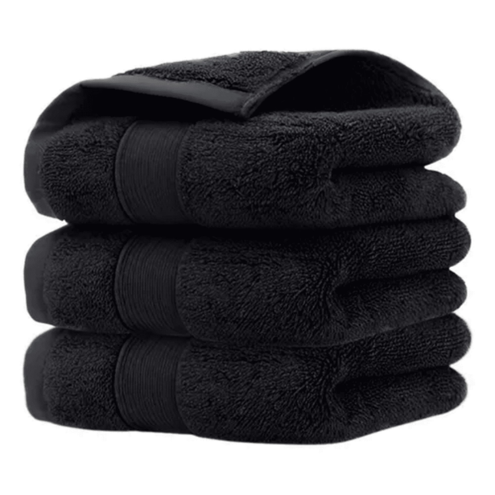 Genérico - Pack 3 Toallas Algodón Negras Peluquería Barbería Hotel 50x100 Cm