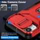 thumbnail image 3 of Funda Armada para iPhone 14 con Tapa Deslizante y Soporte Magnético Giratorio Rojo, 3 of 5