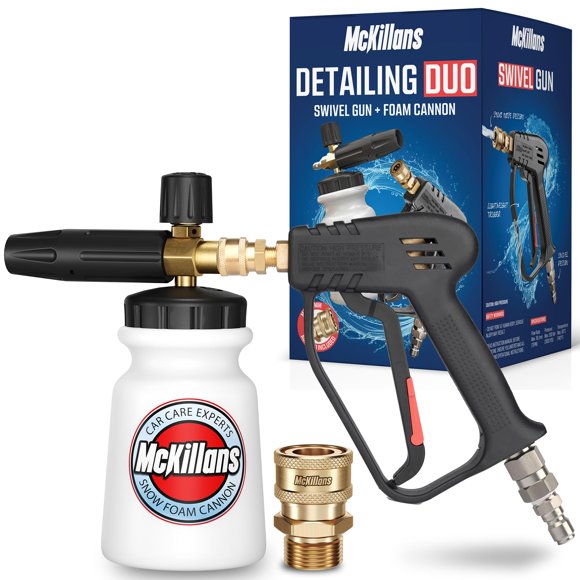 Kit de pistola para hidrolavadora McKillans con lanza giratoria y cañón de espuma