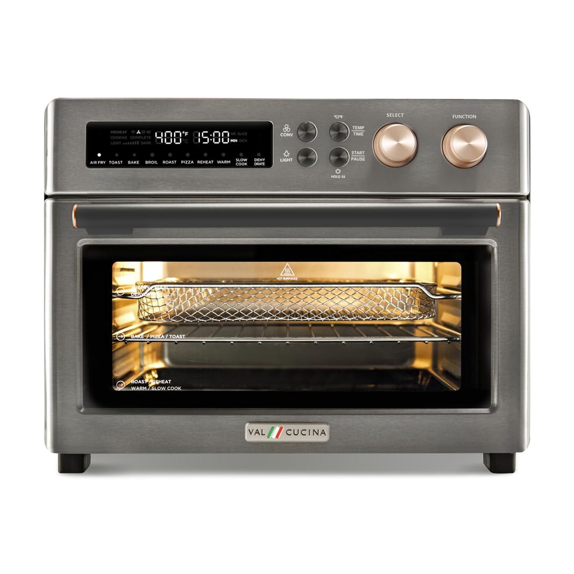 Freidora Y Horno Tostador Con Calefacción Por Infrarrojos Val Cucina 10 En 1