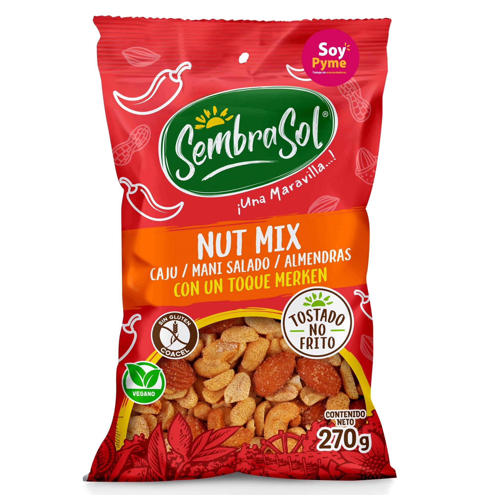 Mix Nut Con Merkén 270 g Sembrasol