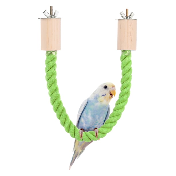 Uxcell Columpio de Percha de Cuerda para Pájaros Soporte de Cuerda para Pájaros 15 Pulgadas Verde Claro