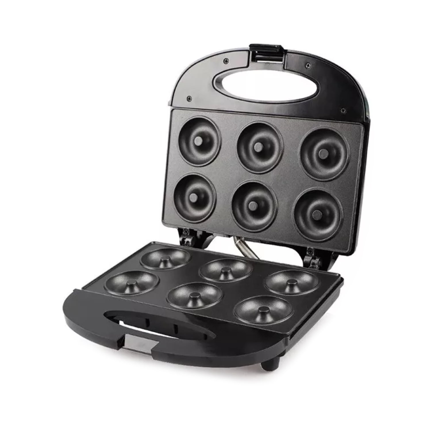 Importclick - Máquina 6 Donuts Rosquillas Antiadherente Negro