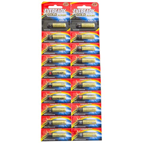 Pack 20 Pilas Eveready Aaa Alcalina Tira Prepicada