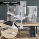 thumbnail image 2 of Soporte para monitor Mount-It! de tres brazos con resorte de gas y puertos USB, blanco, 2 of 8