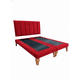 thumbnail image 2 of Cama King Lineal Rojo Felpa, 2 of 3