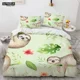 thumbnail image 1 of LovelySloth Bedding Set Light Green Bedclothes Duvet Cover Set Kids Child Bed Linen Bed Sheets, 1 of 5