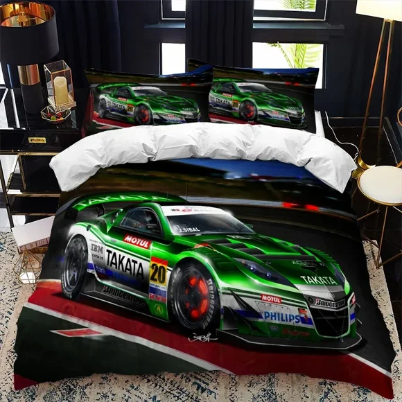 ed Sports Car Supercar Bedding Set Boys Girls Duvet Cover Pillowcase Bed Kids Adult Home Textileextile Bed Sheets