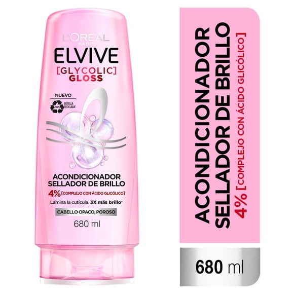 Acondicionador Elvive Glycolic Gloss, 680 ml