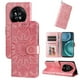 thumbnail image 1 of Funda tipo cartera FOXDOCK para Honor Magic 4 Pro , diseño girasol en relieve, cuero PU, cierre magnético, soporte y tarjetero, 1 of 5