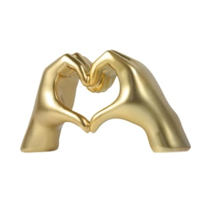 Magideal - Corazón De La Escultura De La Mano Adorno De Escritorio Regalo Ideal, Manualidades, Estatua De Los Dedos De Amor, Figura De Gesto Para La Oficina De L Oro