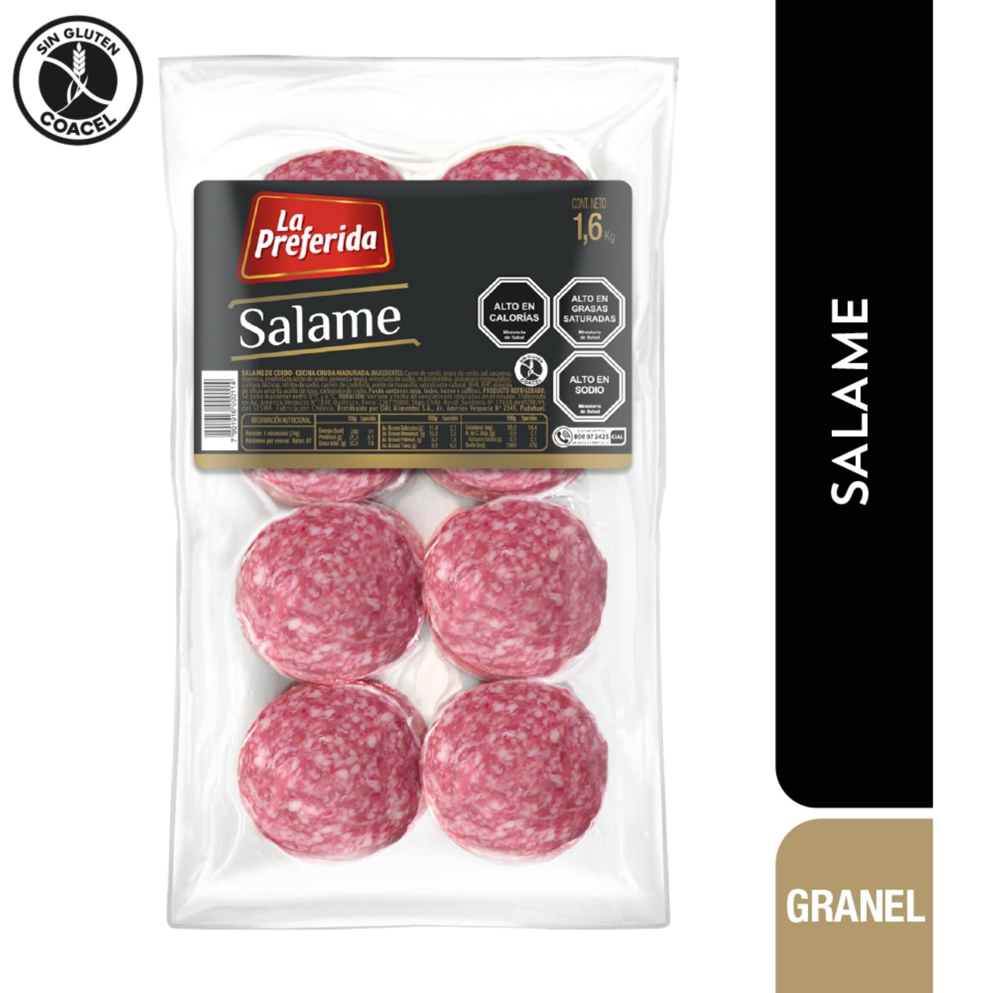 Salame Ahumado Laminado Granel 100 g La Preferida