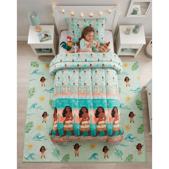Plumón Liviano Infantil con Funda Diseño Playa y Palmeras Plaza y Media