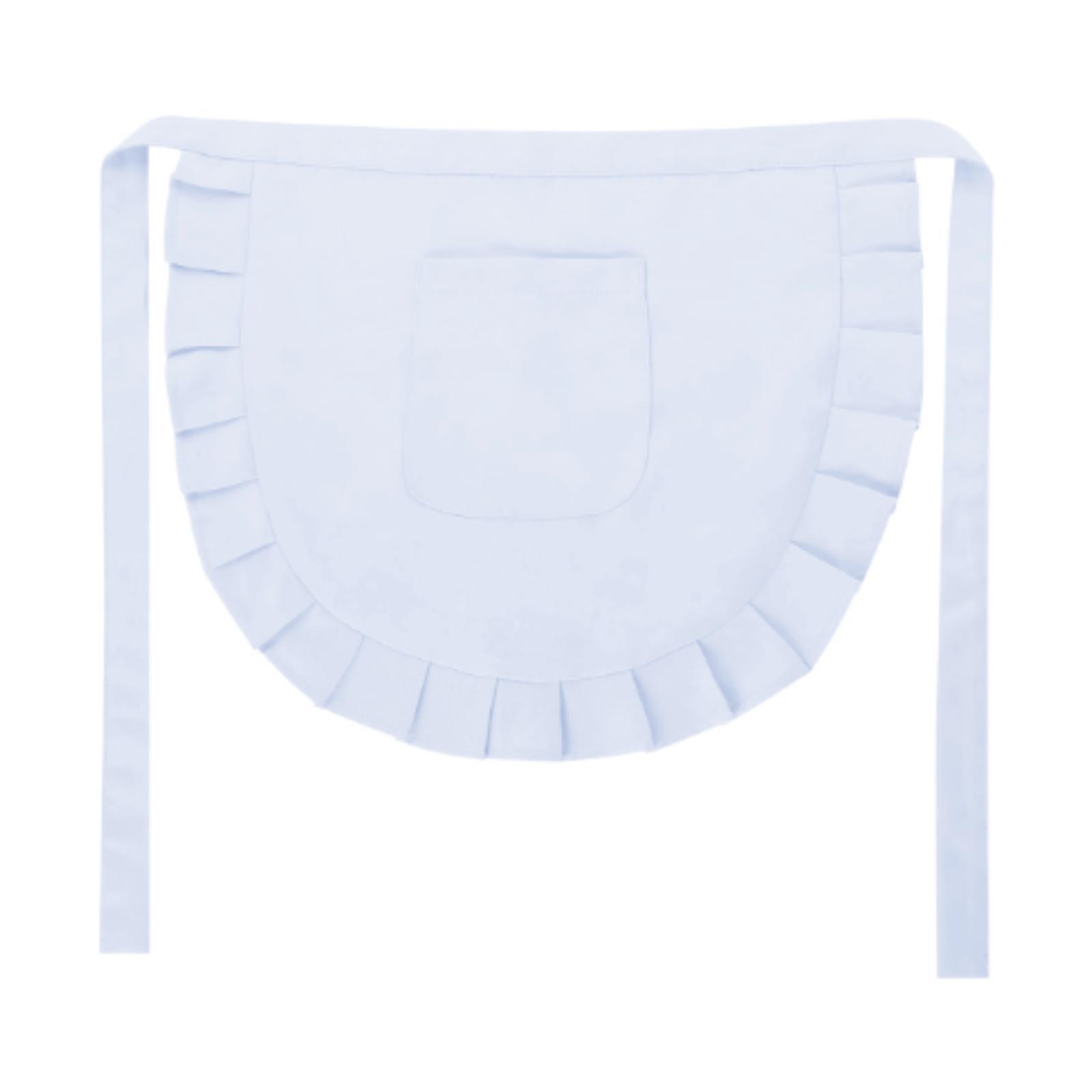 Magideal - Delantal De Cintura Para Cosplay Para Niñas, Disfraz Clásico Ajustado, Fiesta De Halloween, Accesorio Suave, Delantal De Sirvienta Para Recuerdos De F Blanco