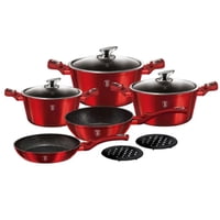 Berlinger Haus - Bateria De Cocina 10 Pzs Burgubdy Metallic Line Antiadherente