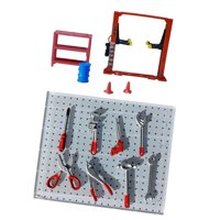 Magideal - 1/64 Diorama Garaje Maqueta Taller Reparación Marco Elevador De Coche Simulación Exhibición Escena Modelo Tambor De Aceite 14 Piezas/Set Herramientas