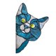 thumbnail image 1 of Gato Que Mira A Escondidas Vitral Suncatcher Amante Regalo Vitral Colgante Azul, 1 of 5