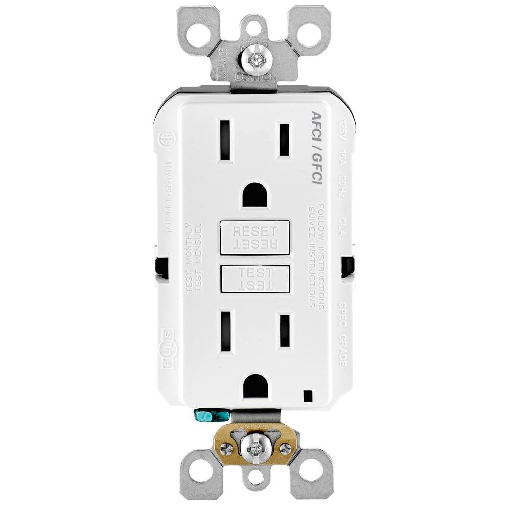 Tomacorriente Leviton Afci/gfci 125v 15a 125v Blanco