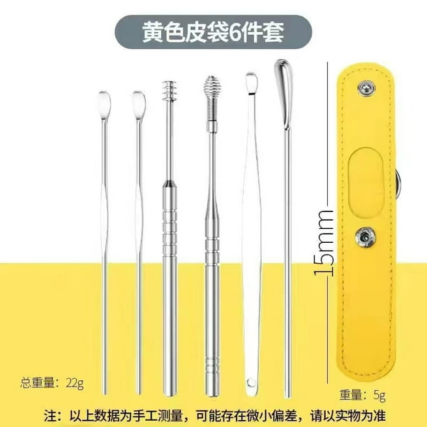 6PCS Ear Cleaner Wax Removal Tool Earpick Sticks Earwax Remover Curette Ear Pick Cleaning Ear Cleanser Spoon Health Care Earpick