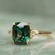 thumbnail image 2 of Sparkling Zircon Solitaire Ring - Perfect for Engagement, Banquets, and St. Patrick's Day Decorations, 2 of 4